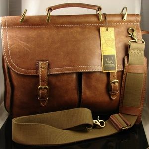 Nash for Men Italian Leather Tuscan Briefcase bag